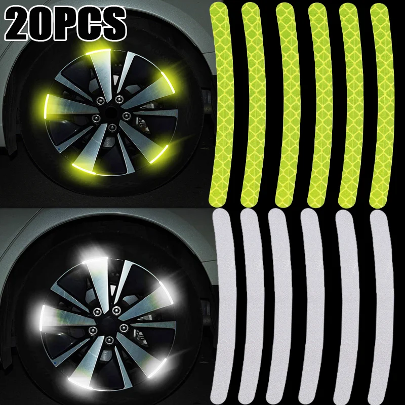 Wheel Hub Reflective Sticker Night Driving Motorcycle Car Tire Luminous Stripe Tape Moto Decorative Decal Car Accessories