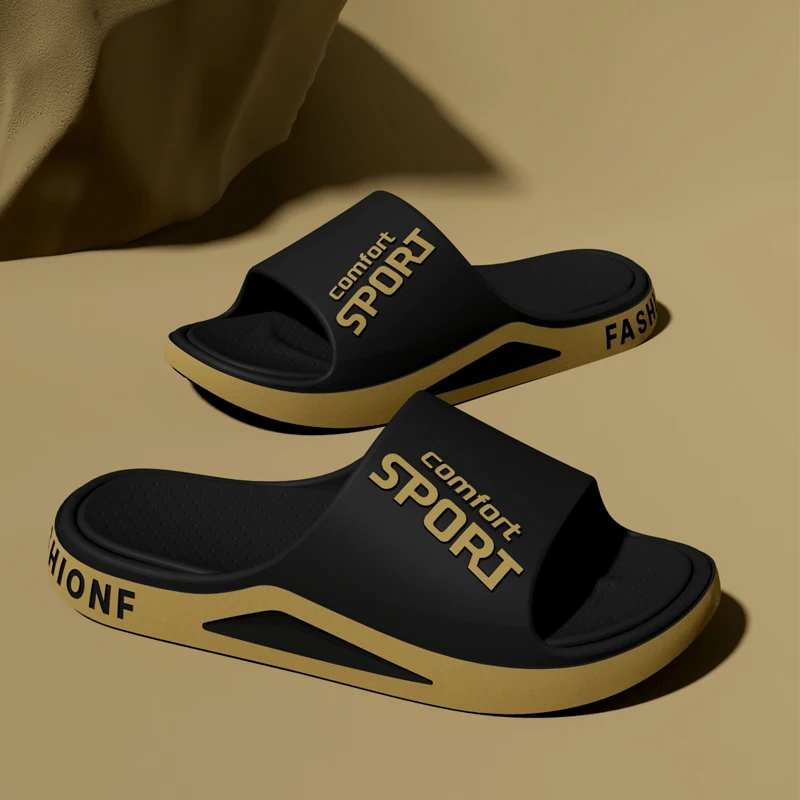 Modische Herren-Sandalen, Sommer, EVA, bequem, rutschfest, weiche Sohlen, Hausschuhe für drinnen und draußen, atmungsaktive Duschrutsche