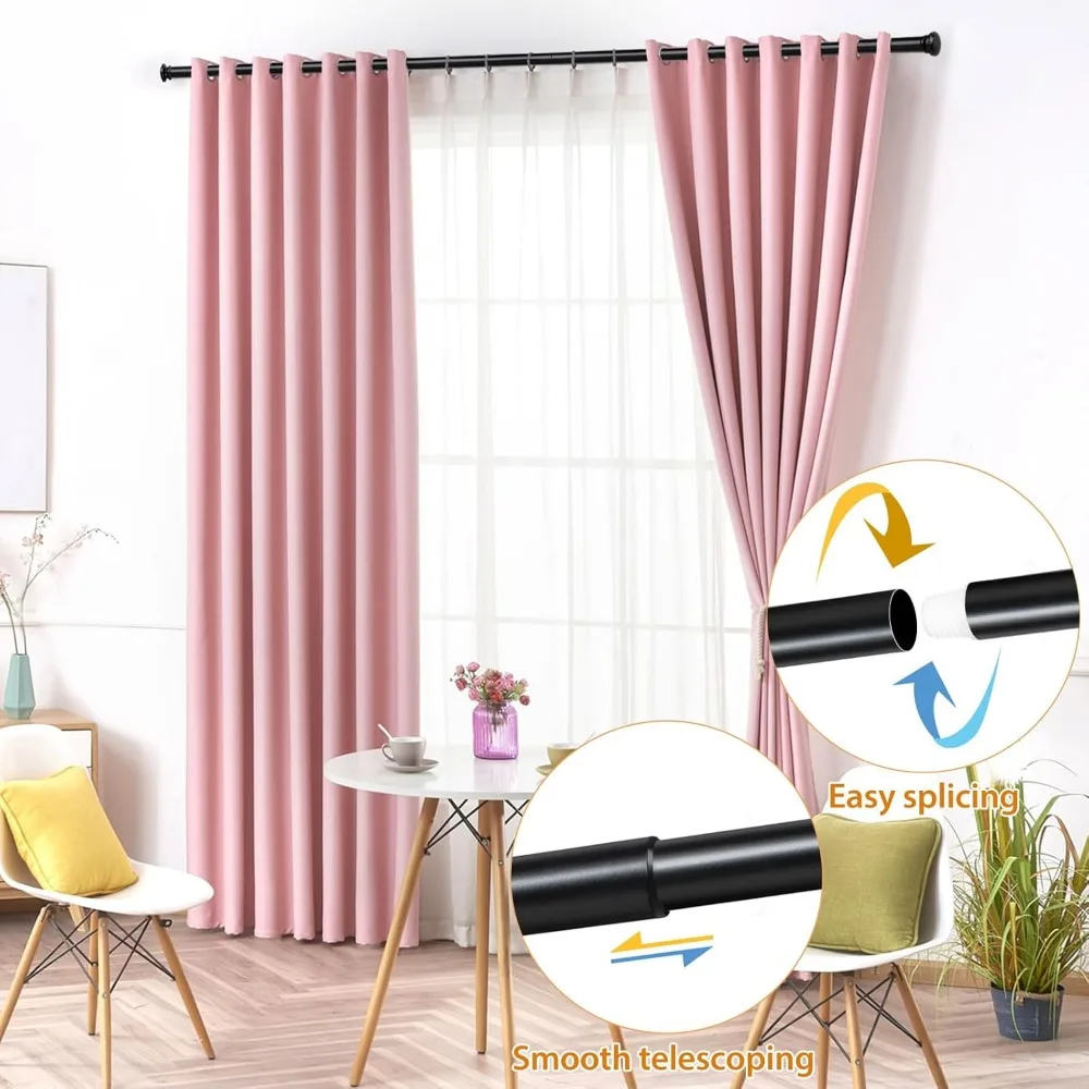 قضبان ستائر متداخلة للنوافذ، 48-84 بوصة، قطر 3/4 بوصة، عبوتان، قضبان ستائر مزخرفة #5