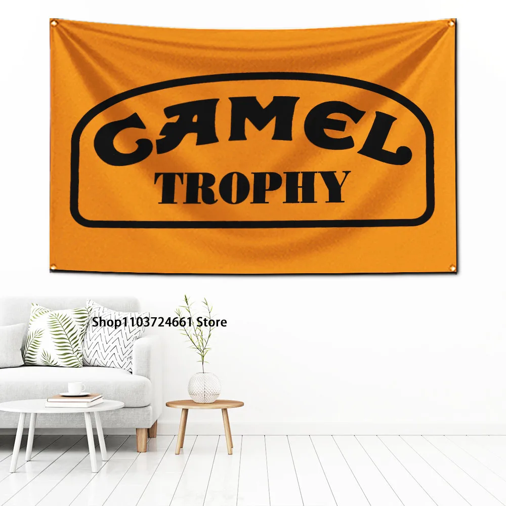 3x5 Ft Camel Trophy ADVENTURE TRAVEIS Flag Polyester Digital Printing Banner for Garage Wall Art Out Door Decoration