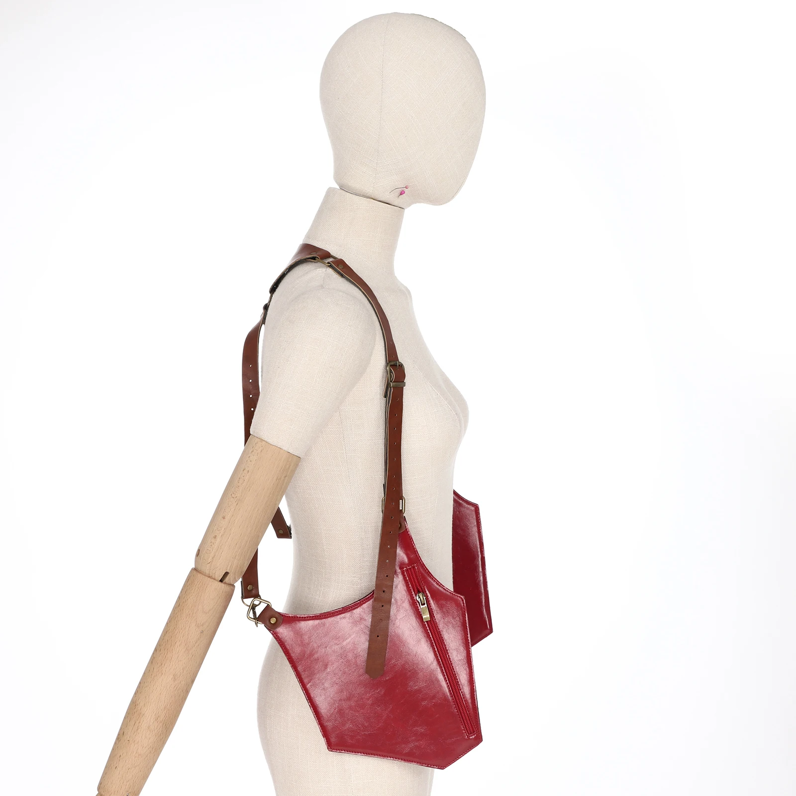 

Взрослые мужские ретро винтажные сумки на двойное плечо подмышки, аксессуар для костюма для тематической вечеринки, сумки для активного отдыха, карманные жилеты