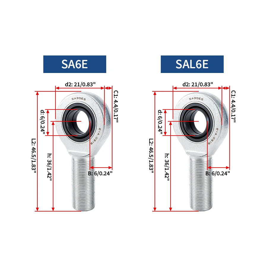 1 قطعة 2 قطعة 4 قطعة نهاية قضيب مشترك تحمل SA6E SA8E SA10E SA12E SA15E SAL17E SAL20E SAL25E SAL30E SAL35E SAL70E SAL80E #4