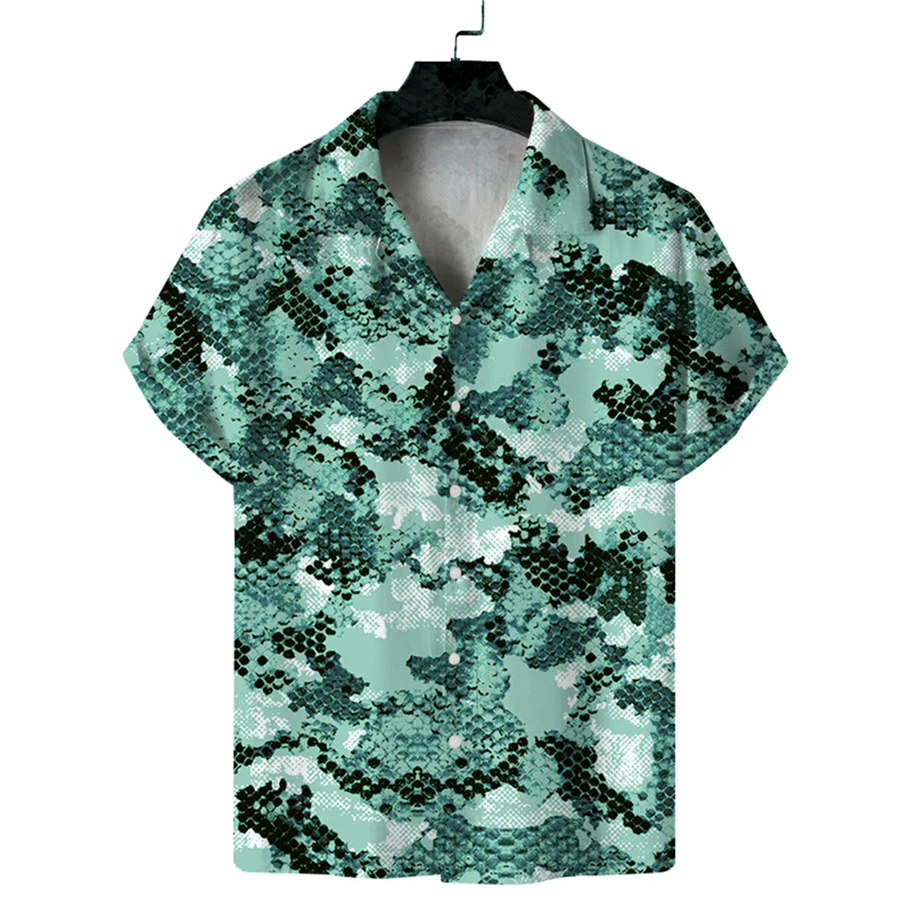 

Fashion Trend 3D Leopard Leaves Flower Print Shirts Men Hawaiian Loose Breathable Clothes Streetwear Men's Casual Beach Shirt