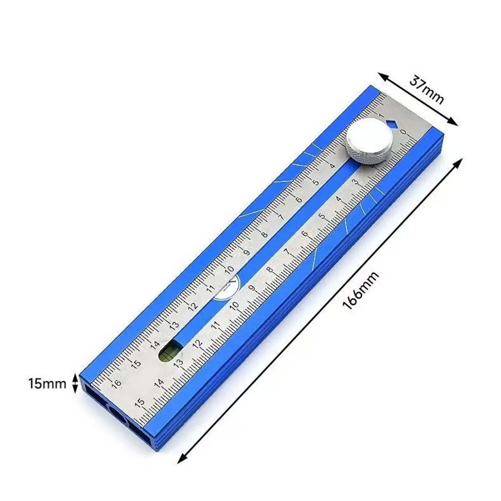 Adjustable Protractor Tool For Multi-Angle Marking With Level Aluminum Alloy Ruler For Woodworking DIY Projects