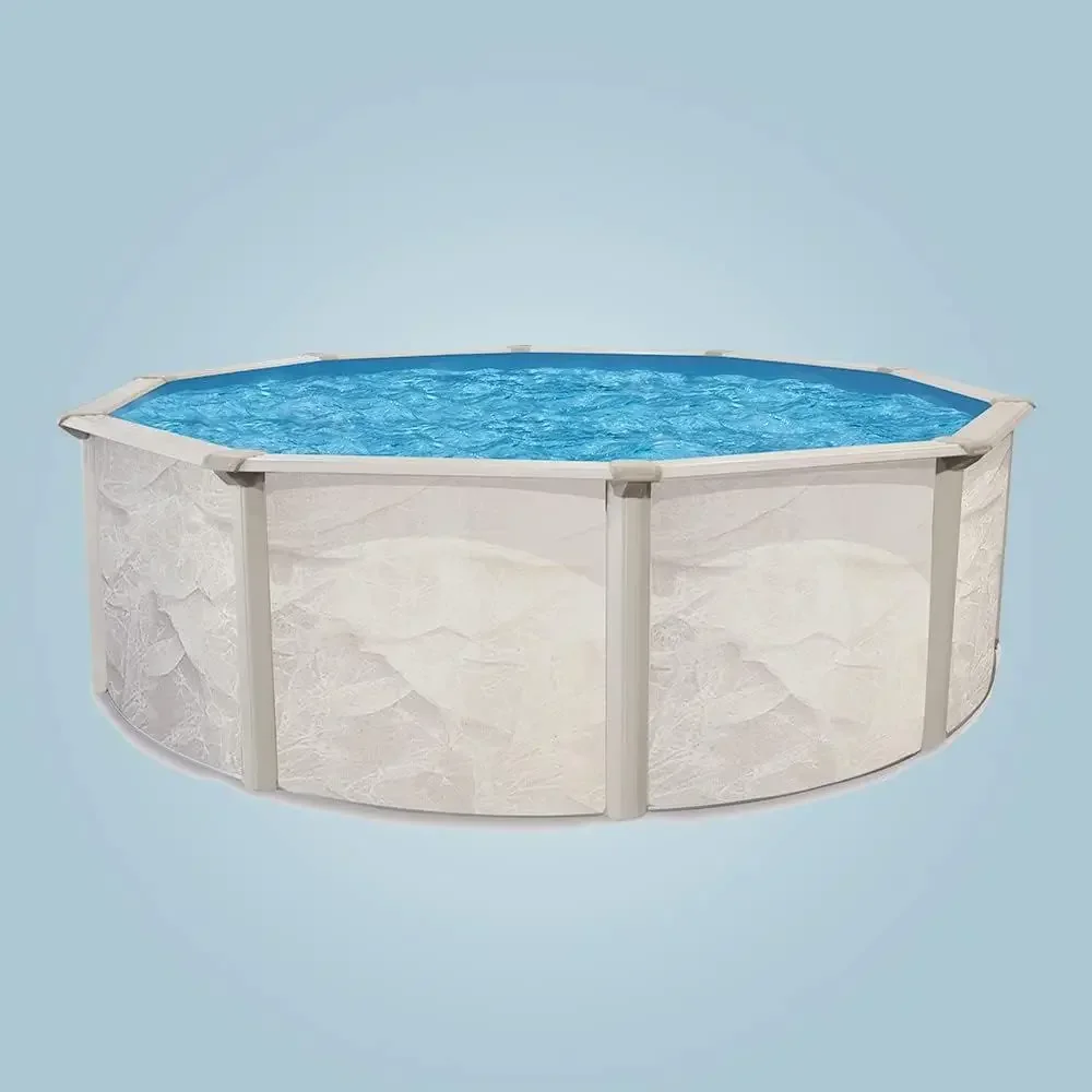 Family-Sized Above-Ground Pool Kit with Sand Filter Pump, Ladder, Liner, Skimmer, and Net - 15' x 52