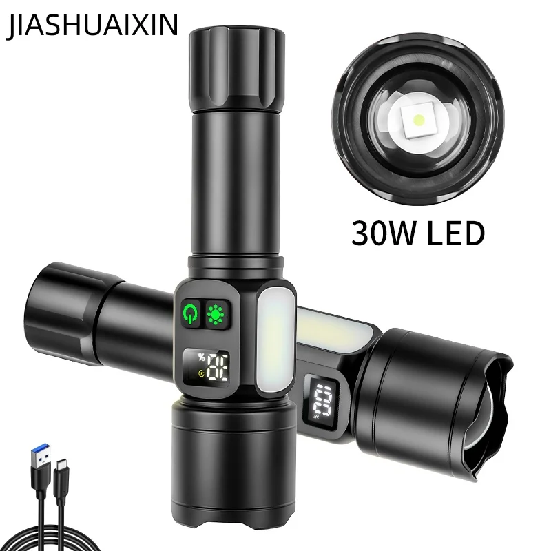 

Фонарь JIASHUAIXIN LED с боковой подсветкой COB, портативный, мощный, долговечный, для дома, улицы, аварийных ситуаций и обслуживания.