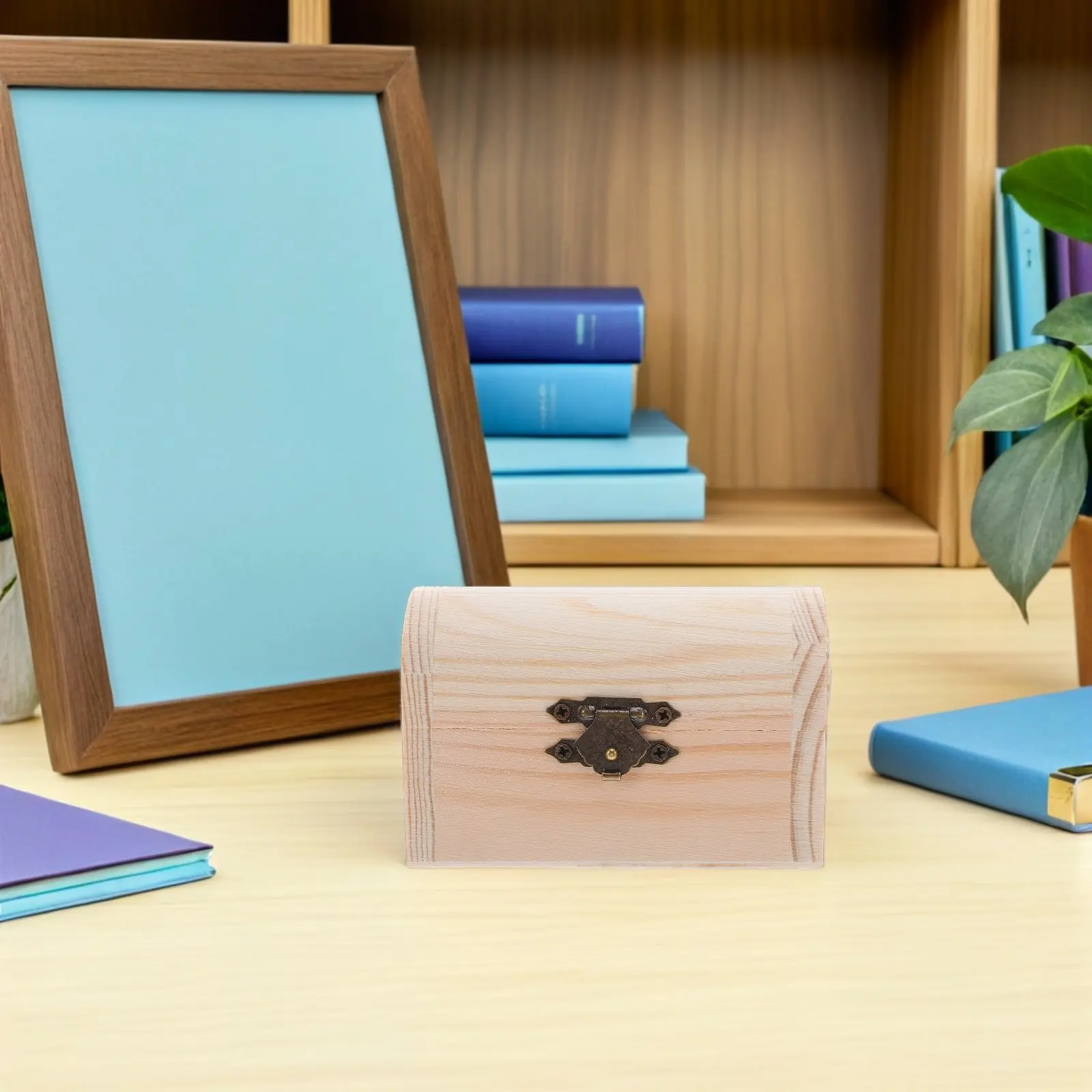 

4Pcs Sanded Unpainted Wooden Treasure Chest Box Handmade DIY Craft Supply Decorative Organizer for Art Projects Sewing