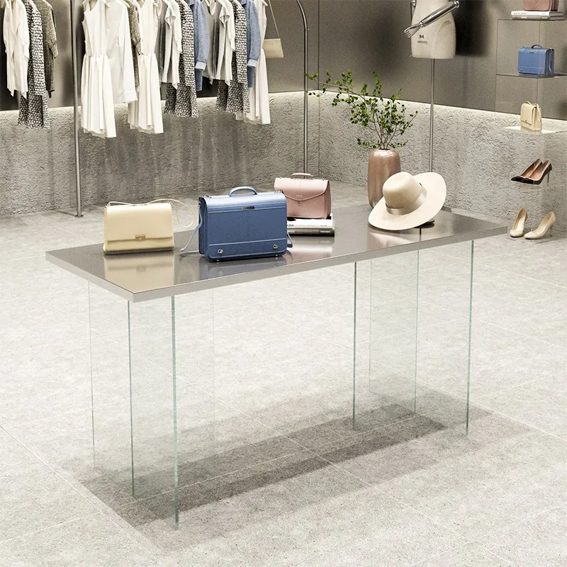 Clothing store Nakajima display table Rectangle acrylic women's clothing  special middle water stainless