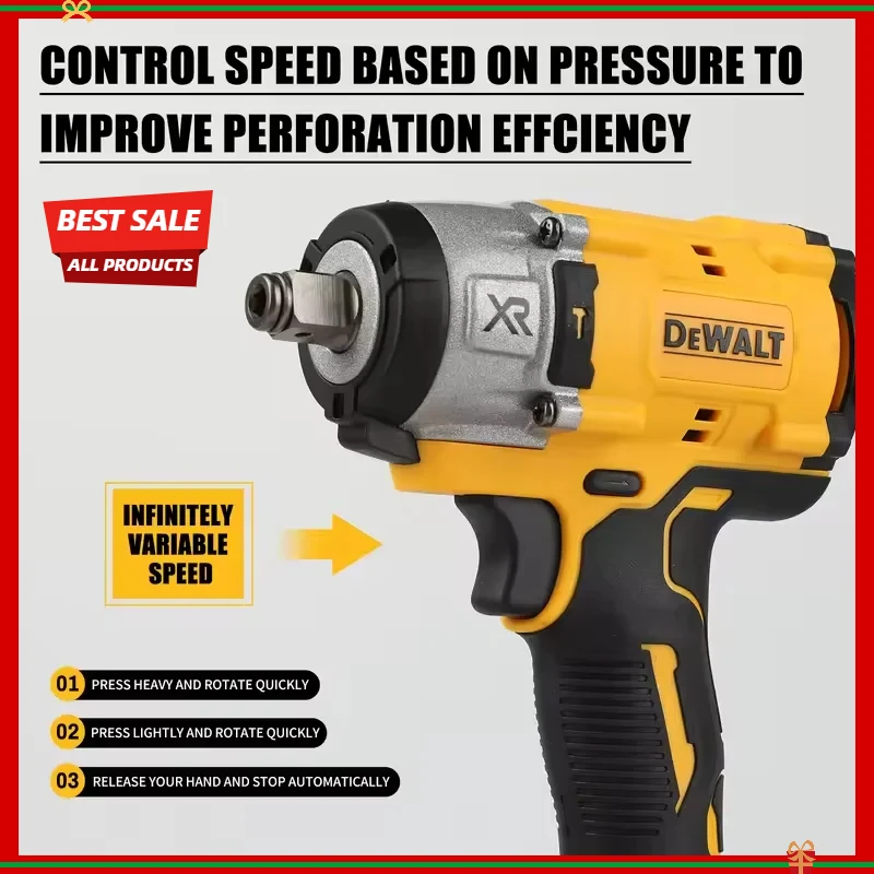 

Dewalt DCF922 Brushless Impact Wrench Cordless Driver Large torque Variable Speed Electric Wrench 20V Rechargeable Tools