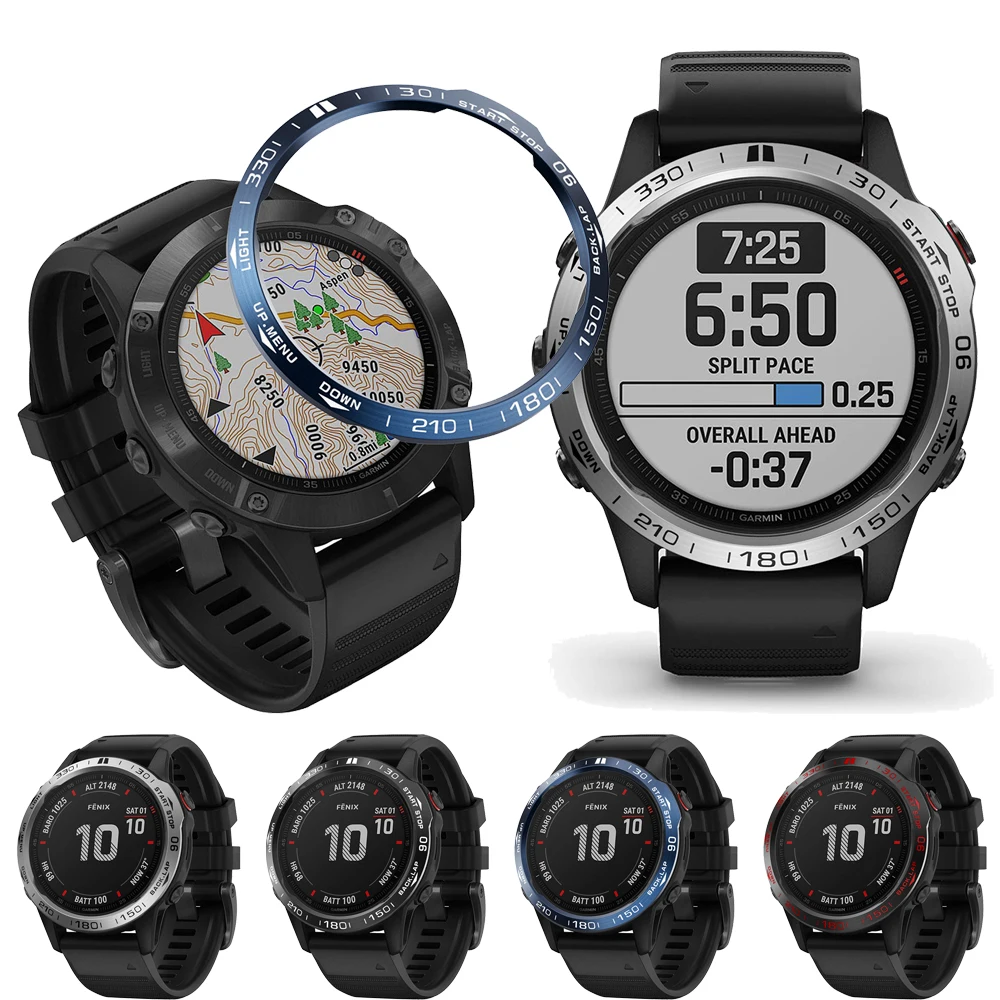 สำหรับ Garmin Fenix 7 7X 7S epix Pro 47มม. 51มม. วงแหวนหนามเตยสแตนเลสฝาครอบกันชนฝาครอบโลหะป้องกันรอยขีดข่วน