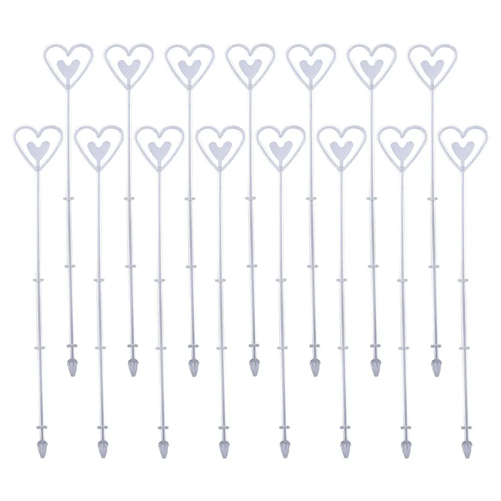 

80Pcs Heart Shape Plastic Flower Insert Tag Holder Clips for Wedding Party Anniversary Decoration Supplies Paper Clips