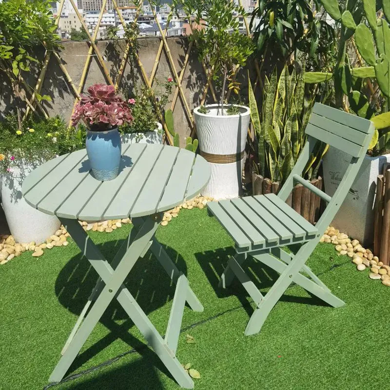 Table and chair three-piece set, solid wood portable home backrest chair, fir retro table and chair, milk tea shop table