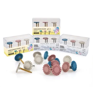 6 PCs/Set Dental Gummi -Politur Harzharzverbund Diamantsystem RA -Polierstangenrad Kit 14mm Spiralflex Gold Silber Tool 10 Hauptharzpolierscheibe - №4