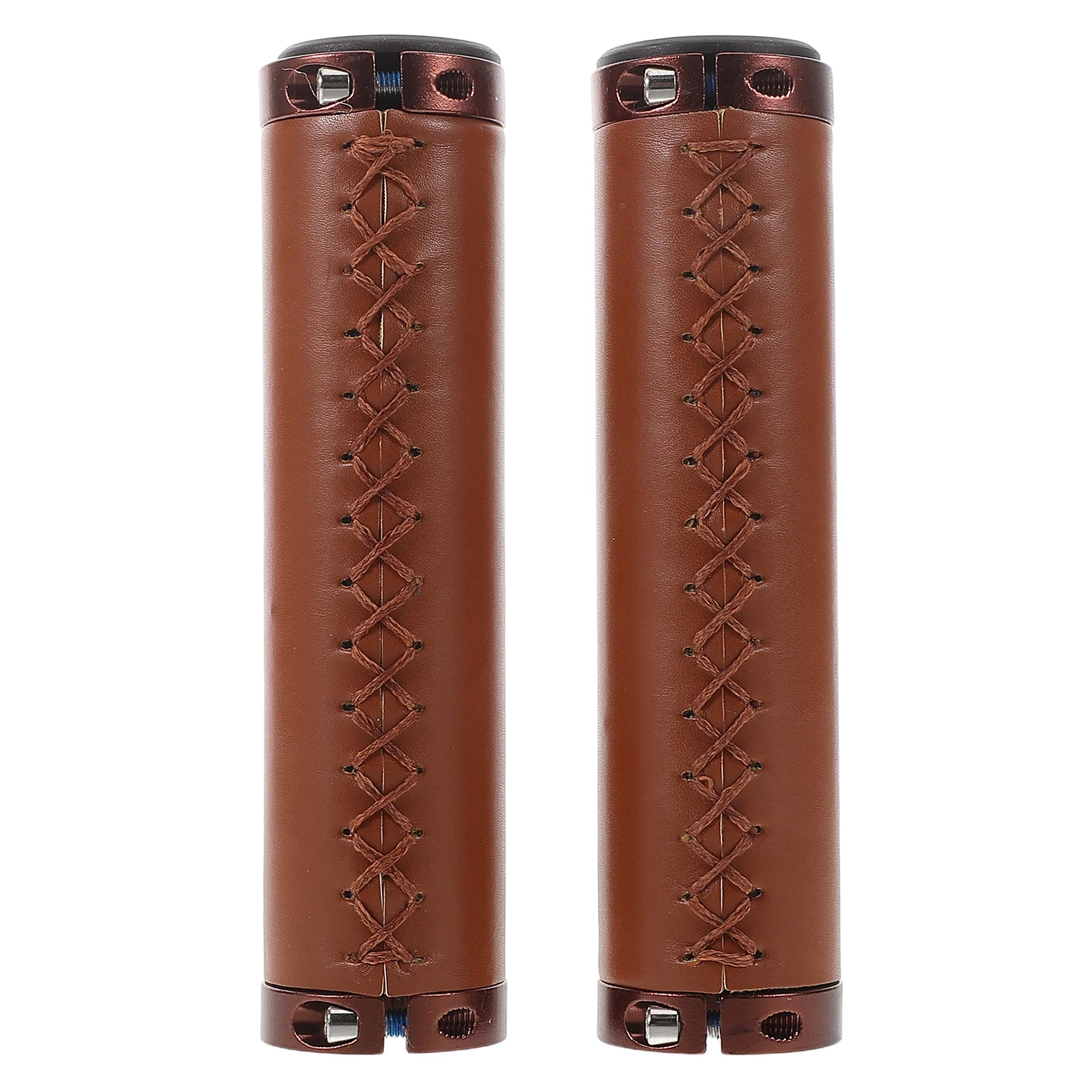 

2pcs Bicycle Handlebar Grips Vintage Pu Shock Absorption Comfortable Anti-Slip Ergonomic Grips For Mountain Bike Electric