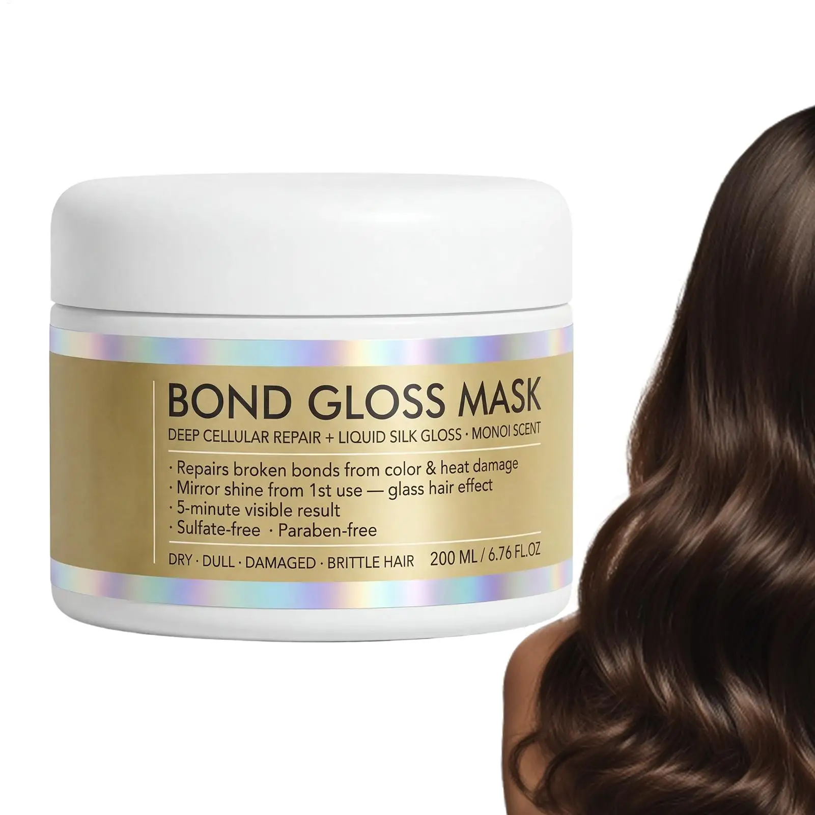 Hair Masque 200ml Scalp Care Lotion Hair Masque for Dry Damaged for Gloss Repair Improves Frizz Hydration Growth Color Treated