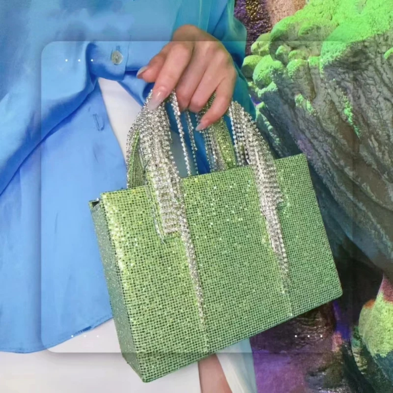 

Осенняя сумка в новом стиле, роскошная блестящая женская сумка с кисточками, банкетное платье, модная сумка-мессенджер через плечо со стразами