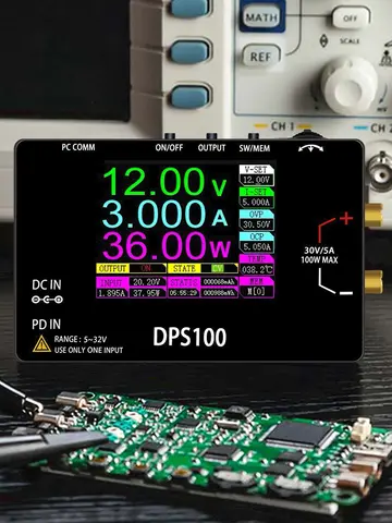 DPS100 Bench Switching PD QC 30V 5A 100W Mini Portable Switching Power Supply Programmable Voltage Regulator Power Supply