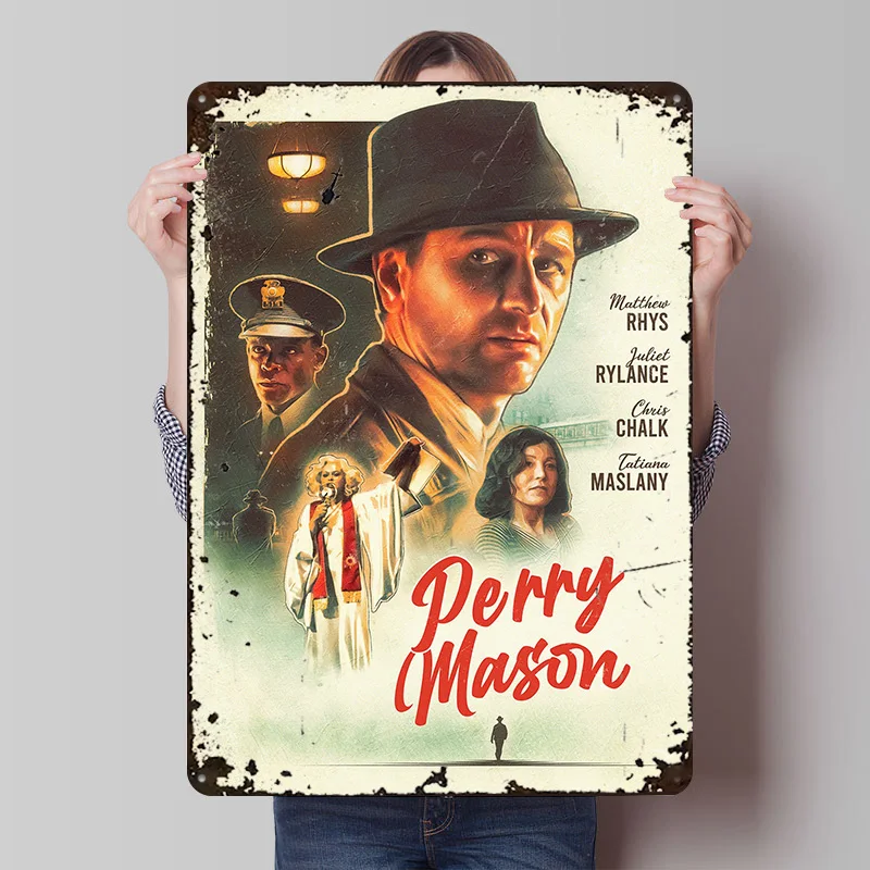 Perry Mason Tinplate Poster Custom Wall Art Vintage Metal Signs Retro Tin Plaque for Decoration Home Decor Items House Interior