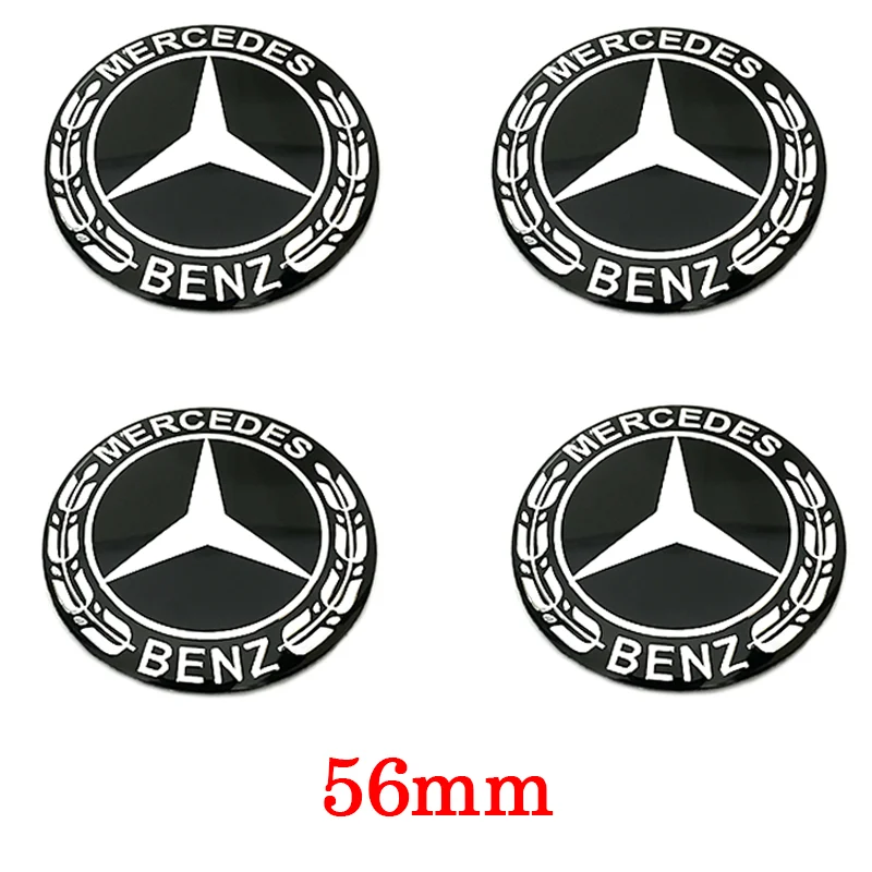 4pcs 56mm 65mm For Car Wheel Center Hub Caps Sticker W213 W210 W164 A180 A200 B180 B200 W202 W220 E200 Badge Logo Emblem Decal