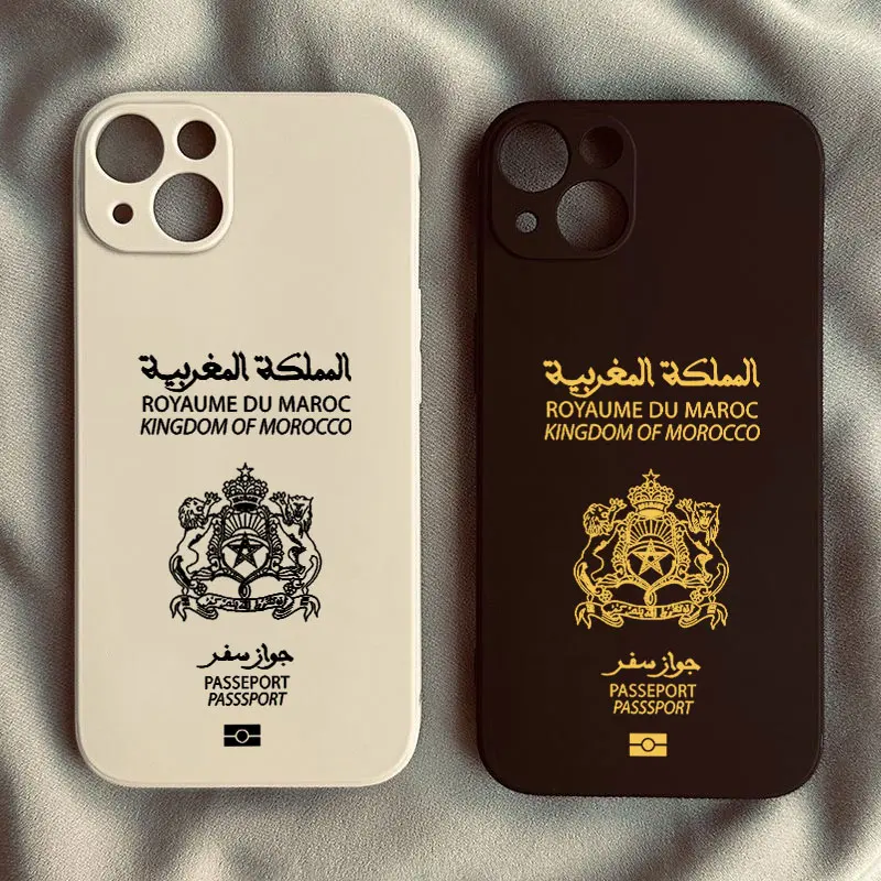 

Hot Moroccan Passport Phone Case For iPhone 16 15 14 13 12 11 Mini Pro Max X XR XSMax 8 7 6 6S Plus Soft Silicone Back Cover