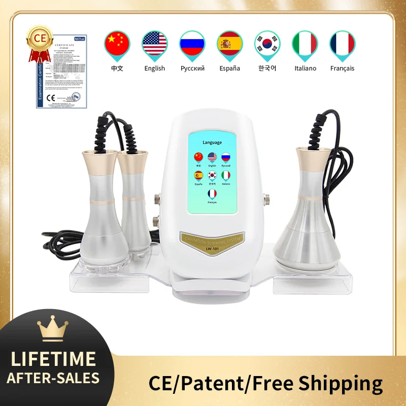 Vacuum 3 In 1 80K Cavitation Slimming Machine Ultrasonic Weight Loss Face lifting Shaping Anti-wrinkle Beauty SPA With Stand