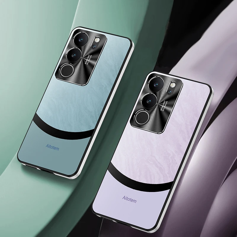 Luxe Matte Acryl Achterkant Metalen Camera Beschermhoes voor Vivo V27 V29 V30 V40 Pro Schokbestendig Zachte Telefoon Case Telefoon Shell