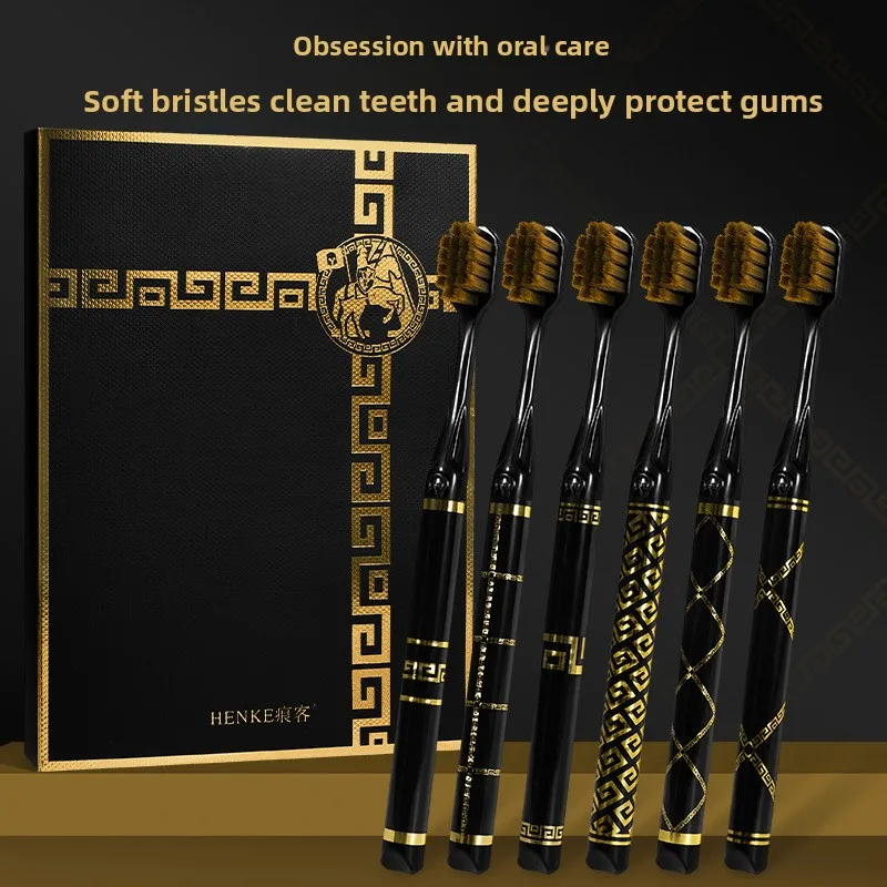 Ultra fine medium haired adult wide head toothbrush, suitable for deep oral cleaning for families, schools and traveling couples