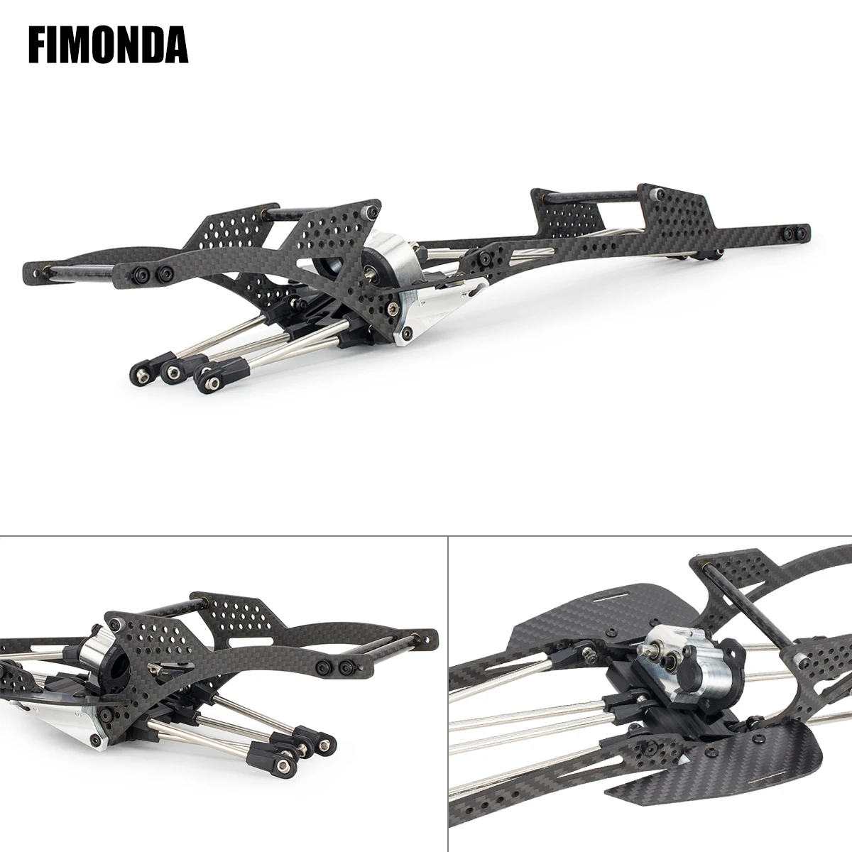 LCG Chassis Kit for 1/10 RC Crawler SCX10 Capra - with Links Gearbox Low Center Gravity High-Performance Carbon Fiber Upgrade
