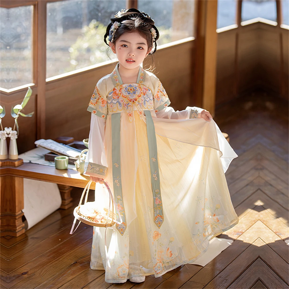 New Hanfu Spring Autumn Girl Tang Suit Children Chinese Traditional Ancient Costume Summer Princess Dress Elegant Fairy Clothing