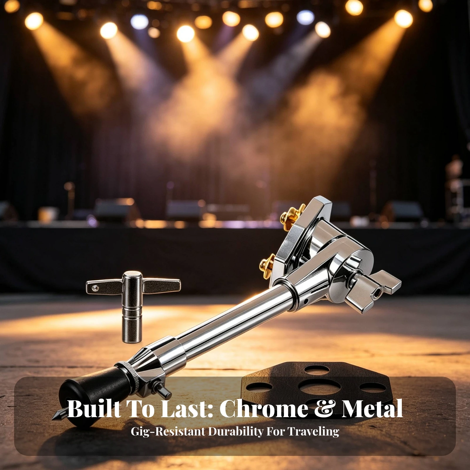 drum-support-assembly-chrome-finished-drum-support-with-wrench-hardware-adjustable-sturdy-for-drummers-workshops