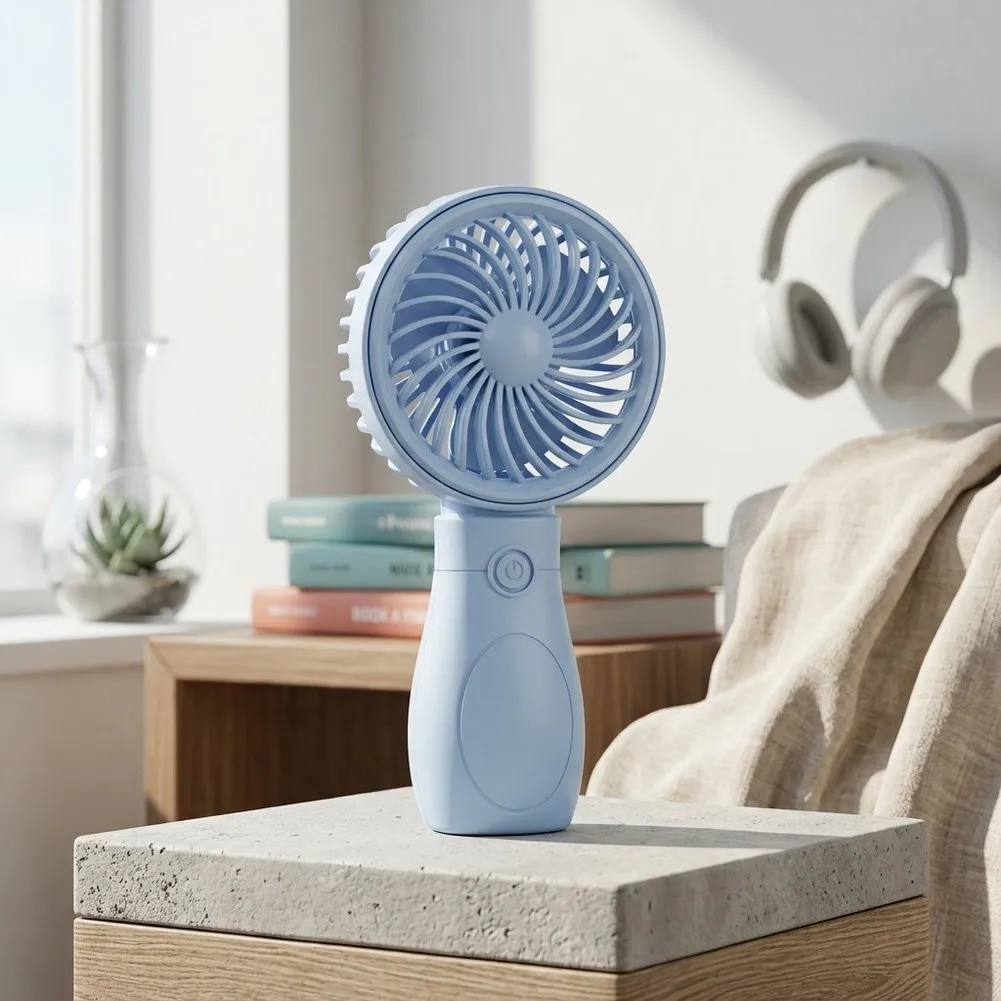 Lightweight Portable Handheld Fan USB Rechargeable for Home Office Travel School and Outdoor Use with Adjustable Airflow
