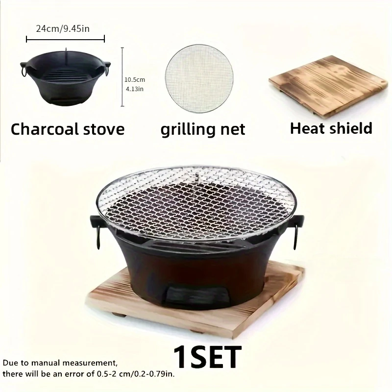 KL1 Cast Iron Oven Fireplace Charcoal And Alcohol Stove Barbecue Family Outdoor Picnic Water Tea Boiling Stove Garden Camping view 6