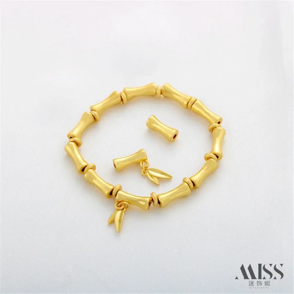 

18K Gold Bag, Color-preserving Dumb Gold, Bamboo Tube, Bamboo Leaf, Beaded DIY Handmade Bracelet, Necklace, Pendant Accessories.