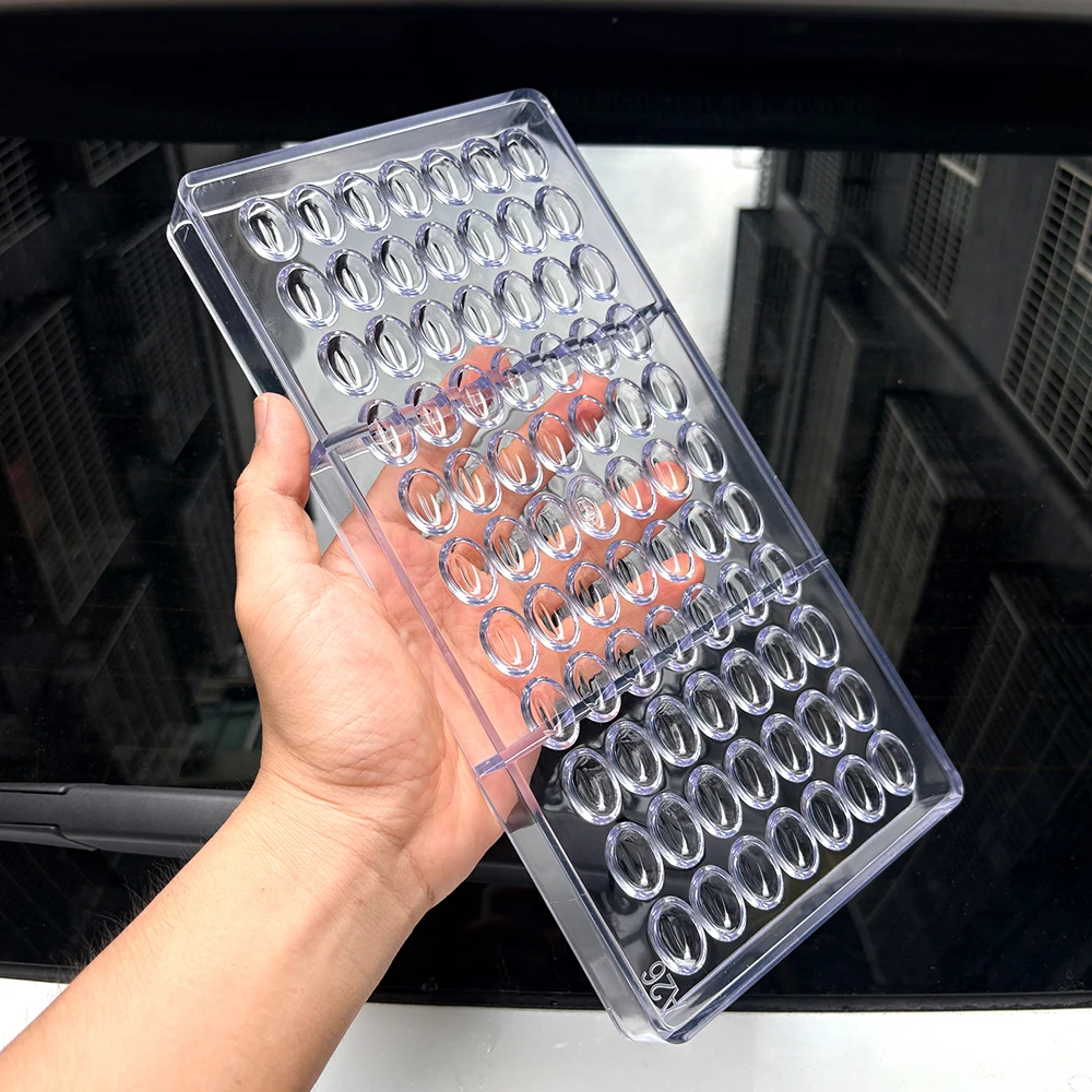 1 Pc Polycarbonate Chocolate Mold, Cocoa Bean Shapes, Reusable DIY Bonbon Candy Confectionery Homemade Baking Tool view 3