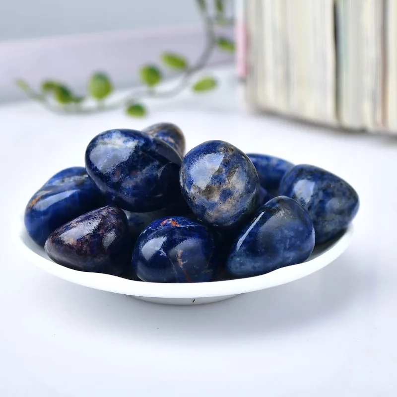 100g Natural Crystal Sodalite stone Healing Polished Blue Quartz Ornament for Home Decoration Gift