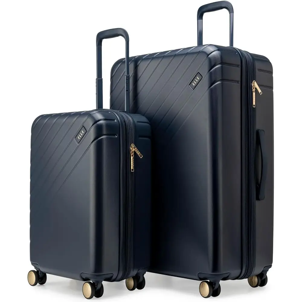 

Комплект из 2-х расширяемых чемоданов на колесиках из полипропилена - темно-синий