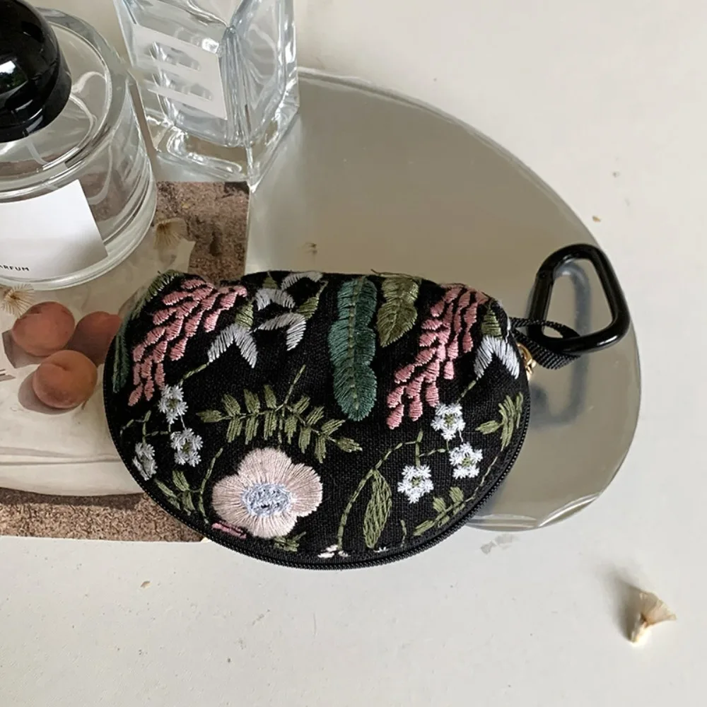 

Cute Embroidery Storage Bag Flower Korean Style Ethnic Style Coin Purse Card Holder Cotton Linen Small Cosmetic Bag Student