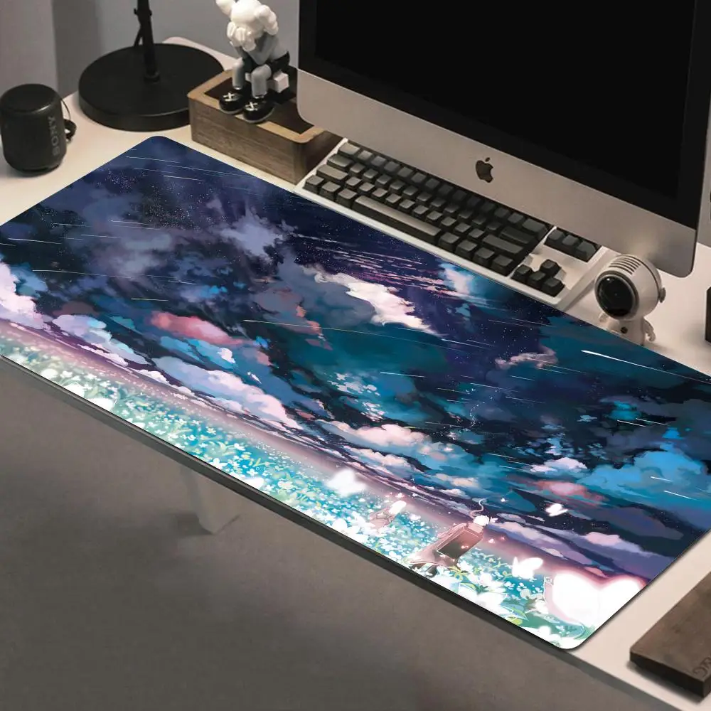 Sky Clouds Mouse Pad Gaming Accessories Mause Anime Table Keyboard Desk Mat Mausepad Gamer PC Rubber Carpet Office Blue Mousepad