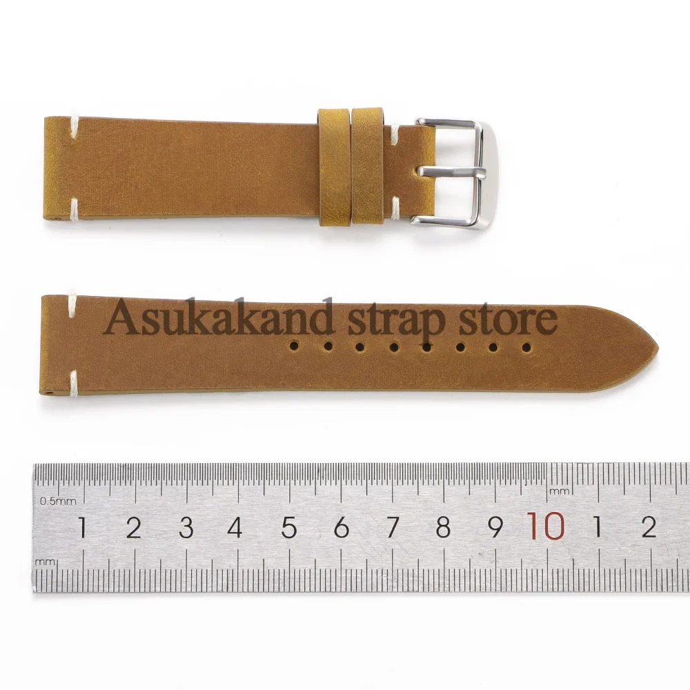 خمر لينة جلد طبيعي حزام الساعات ريترو حزام ل Seiko لسامسونج 7/6/5/4/3 الرجال النساء حزام 18 مللي متر 20 مللي متر 21 مللي متر 22 مللي متر سوار