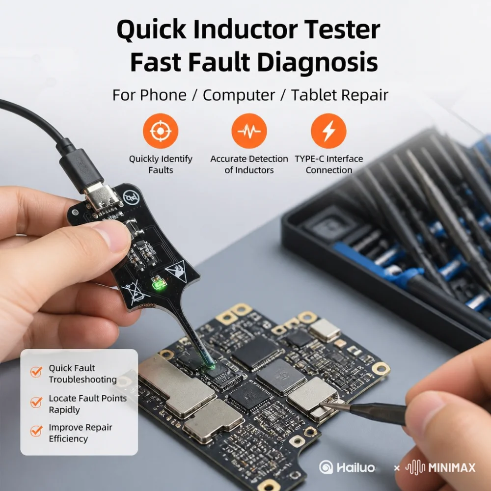 

DC 5V Capacitance and Inductance Tester Battery Sensor Motherboard For Phone Repair Type-C Rapid Trouble Induction Issues