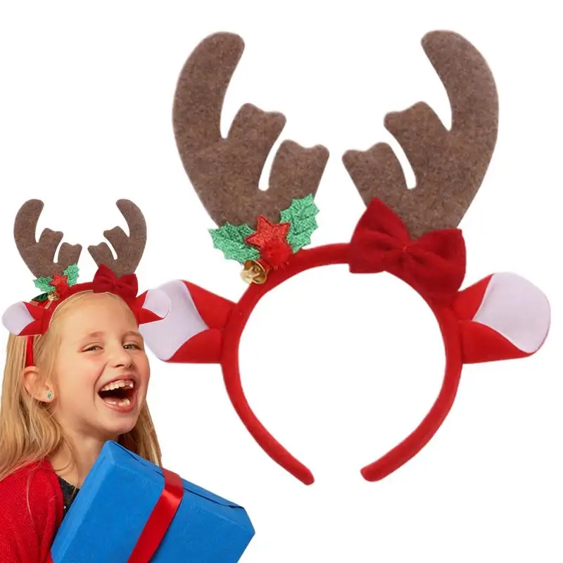 คริสต์มาส Antler แถบคาดศีรษะน่ารัก Antlers คริสต์มาสผมผู้ใหญ่เด็กผมหนาบางฤดูหนาว Holiday Headwear ตกแต่งสําหรับ