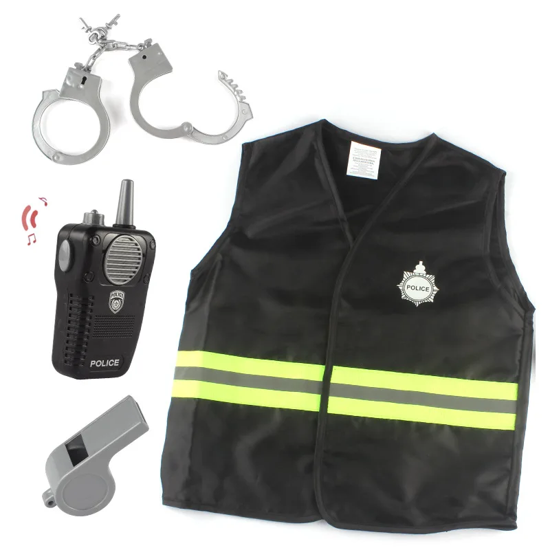 Fire Chief Police Firefigher Doctor Nurse Chef Role Play Dress Up Set Pretend Outfit With Realistic Accessories For Kids And Tod