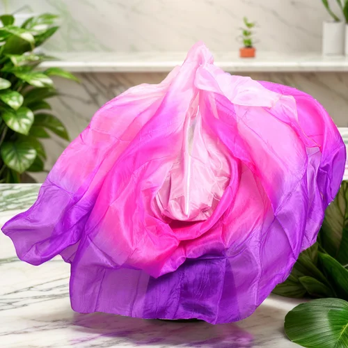 Imagen 2 del producto Velos de danza del vientre de seda pura para mujer, bufanda de danza del vientre, velos de seda para práctica, actuación en escenario, 100%