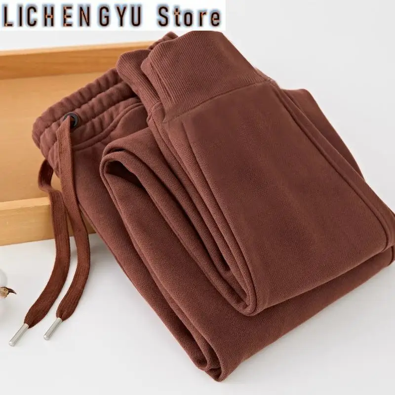 

Spring Winter New American Retro 470G Heavyweight Sweatpants Men's Simple 100% Cotton Drawstring Casual Sports Ankle-tied Pants