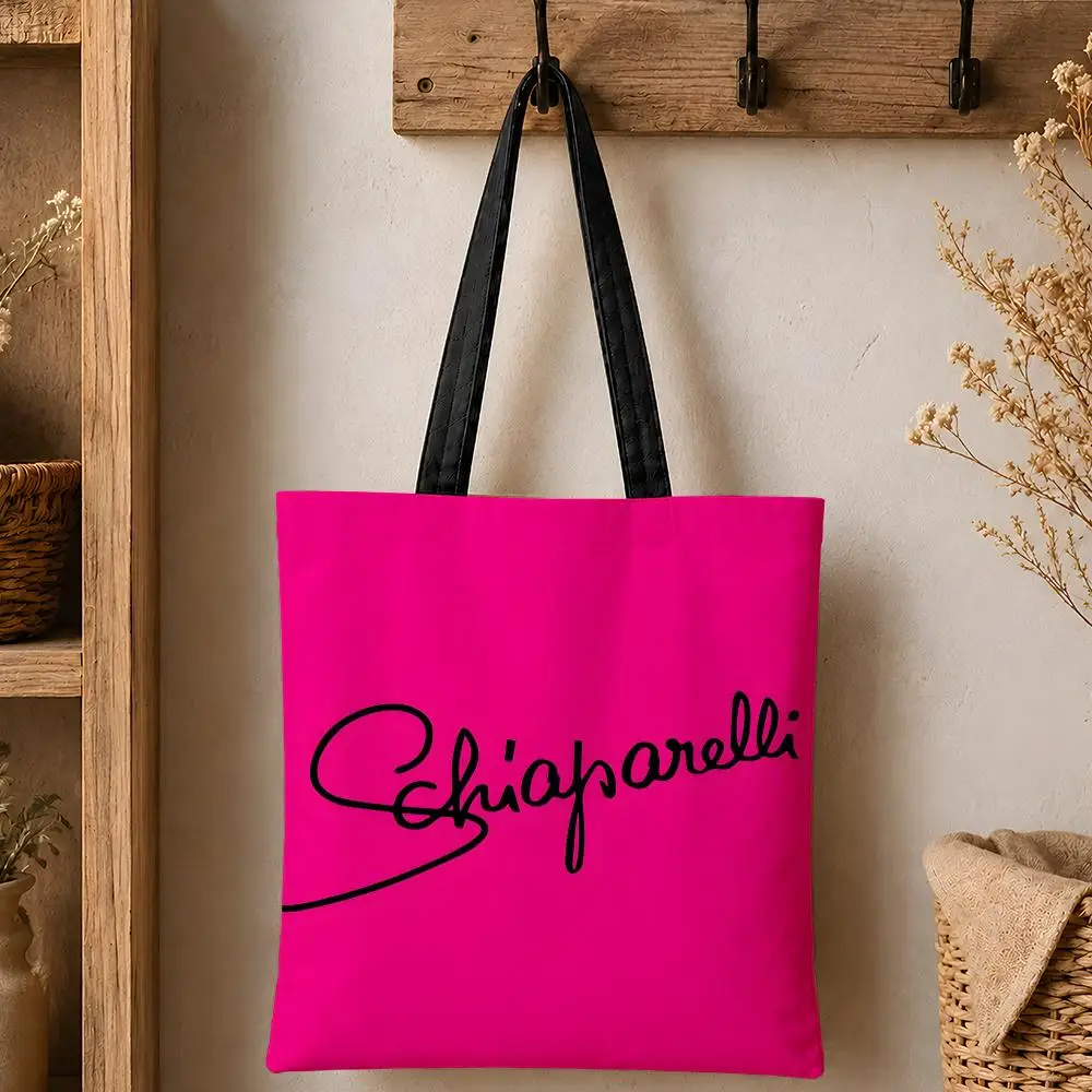 Luxuriöse S-Schiaparelli Aufbewahrungstaschen Modische Baumwoll-Canvas-Tragetasche 12/16oz Umweltfreundliche Wiederverwendbare Einkaufstasche mit Großer Kapazität – Detail 11