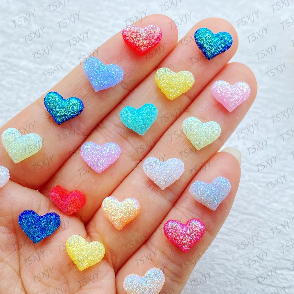 Resin Art Heart - 60 Pezzi Mini Cuori Colorati Lucidi