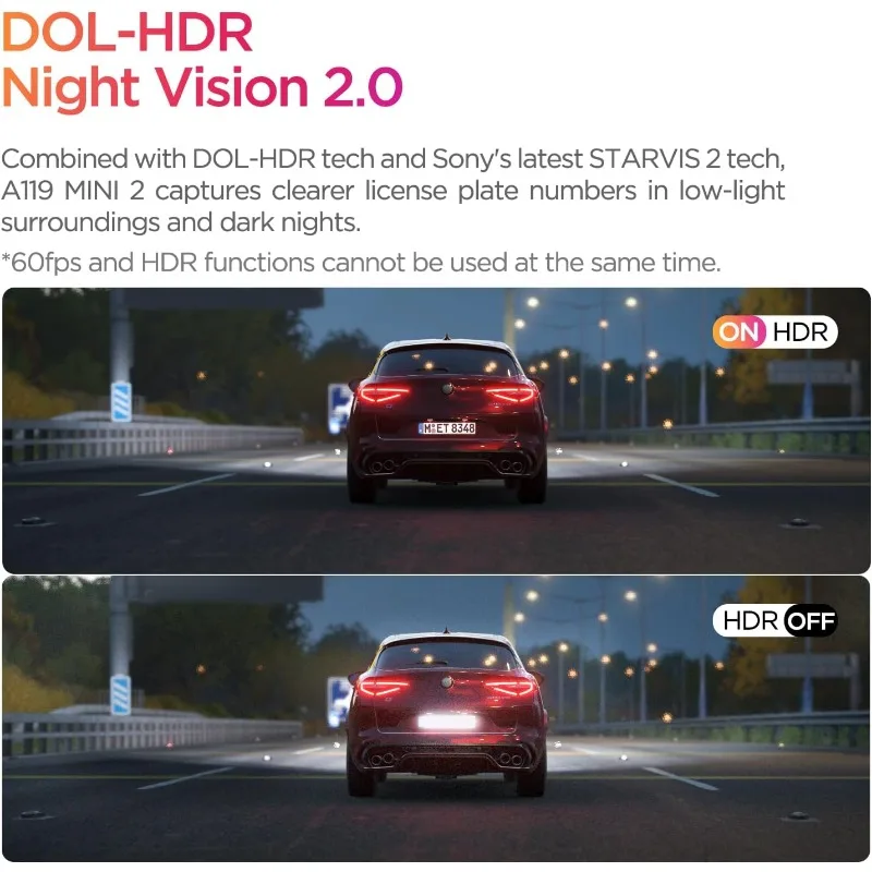 Dash Cam A119 Mini 2,  Dash Camera with 5GHz Wi-Fi GPS, Night Vision 2.0, 24H Parking Mode, Supercapacitor, Support 512GB Max