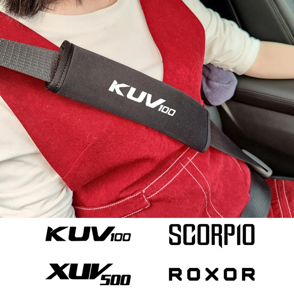 Car Seat Belt Pads Cover FOR Mahindra XYLO E VERITO KUV100 ROXOR SCORPIO THAR XUV500 XUV700 XUV300 Alturas G4 Bolero Neo Marazzo