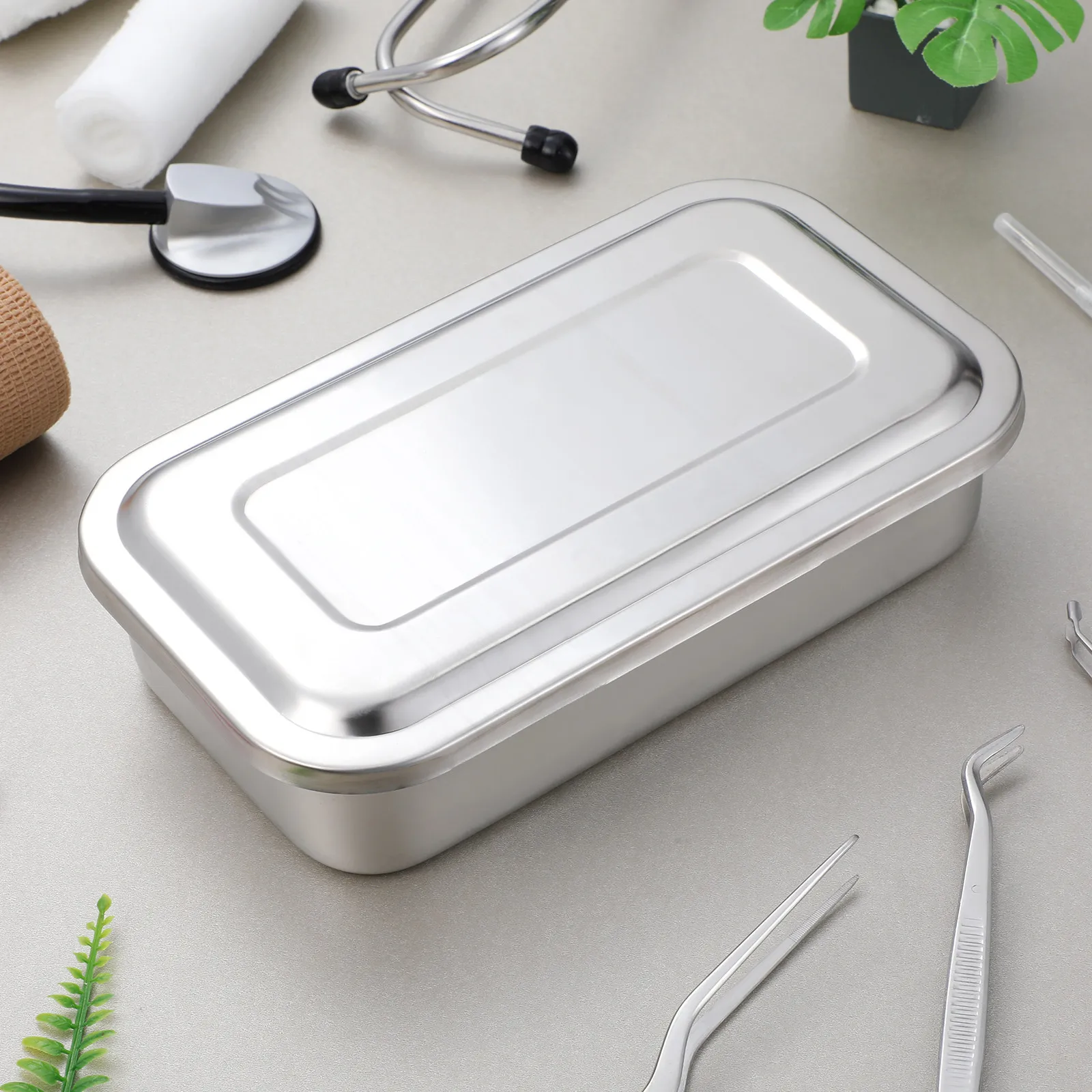 

8 Inch Stainless Steel Clinical Instrument Tray Sterilizer for Surgery Dentistry Labs Fluid Waste Specimen Collection