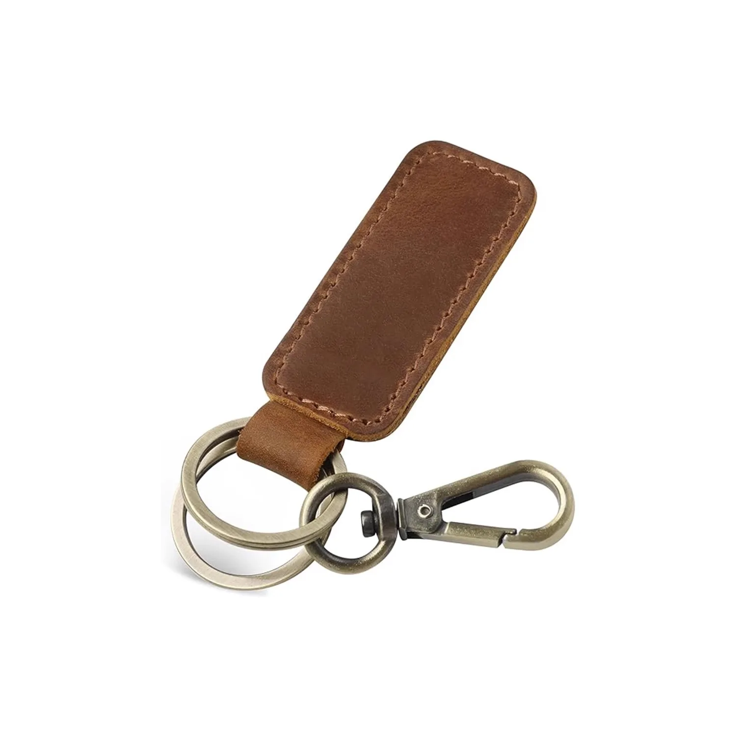 손으로 만들어진 빈티지 풀 그레인 가죽 키체인 - 남성용 자동차 열쇠 고리, 한국 커플 허리 체인, 독특한 창의적 정품 가죽